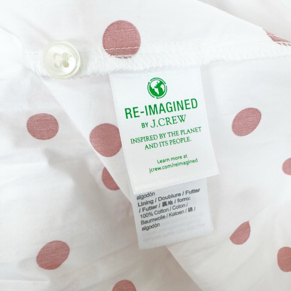 J. Crew Puff-sleeve Cotton Poplin Wrap Dress in White Rose Dot M - Picture 10 of 12
